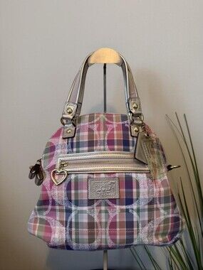 Y2K COACH Poppy Daisy Madras Bowling Shoulder Bag 🍒